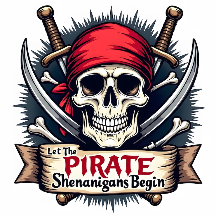 Foto um chapéu de pirata com um chapéu de pirata e espadas