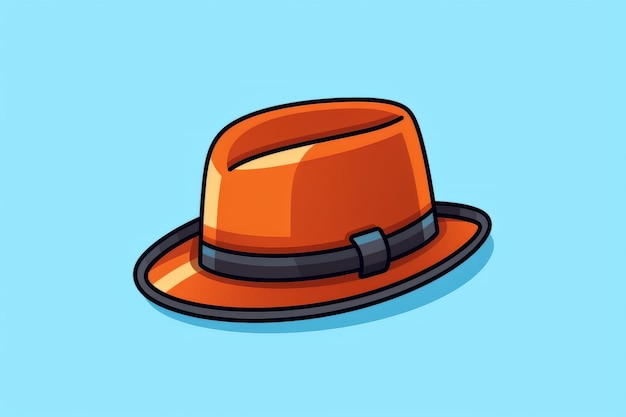 Um chapéu laranja com uma faixa preta.