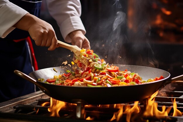 Um chef condimentando a carne fajita com uma pitada de páprica fumada