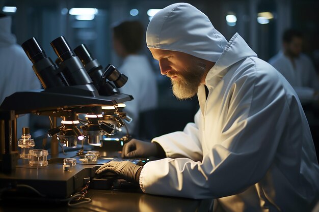 Um chef masculino trabalhando em um computador com muito café e muitos dispositivos.