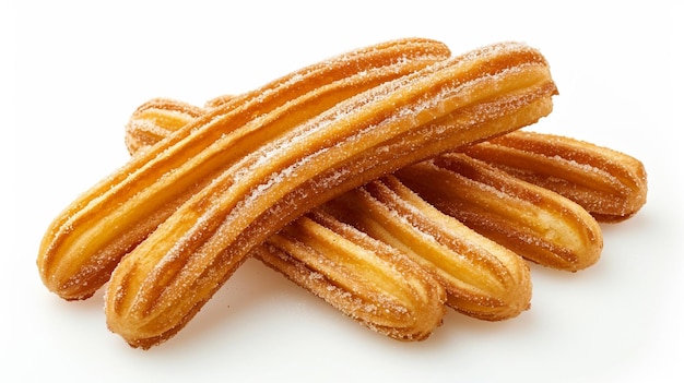 um Churros isolado em fundo branco vista superior