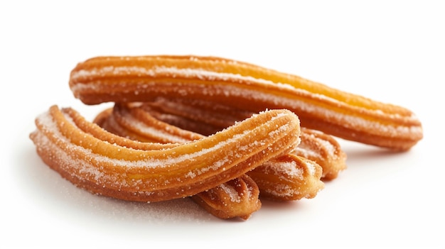 um Churros isolado em fundo branco vista superior