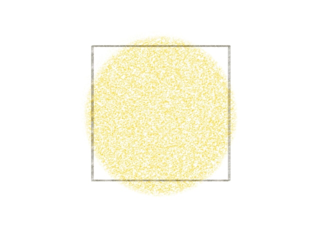 Um círculo amarelo com um quadrado branco no meio.