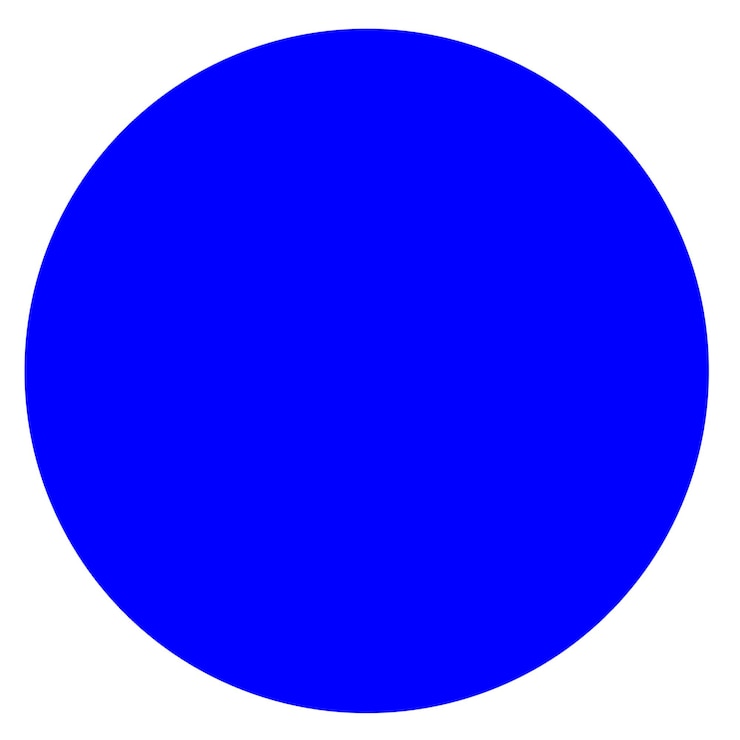 Foto um círculo azul com um fundo branco que diz " o círculo azul "