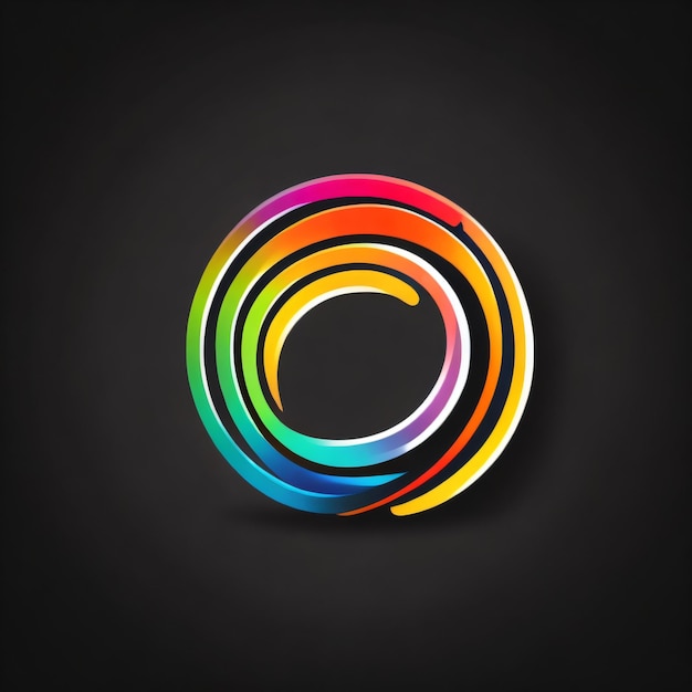 Foto um círculo colorido com um fundo preto.