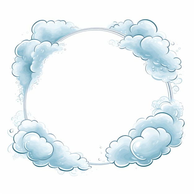 Foto um círculo com nuvens nele em um fundo branco
