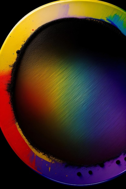 Um círculo multicolorido em um fundo preto