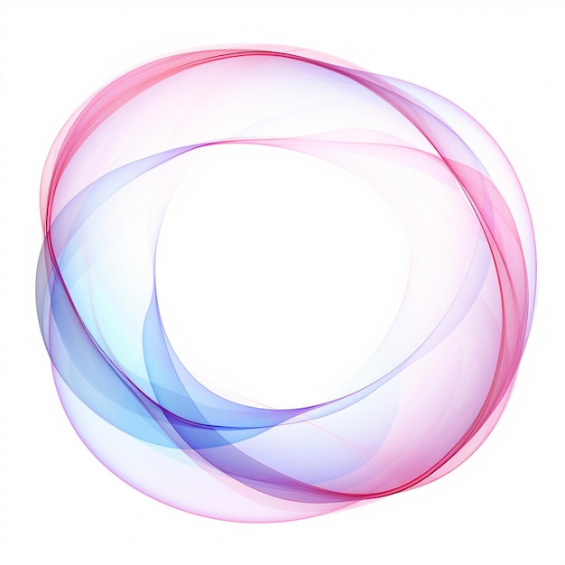 Foto um círculo rosa e azul com um desenho roxo e azul