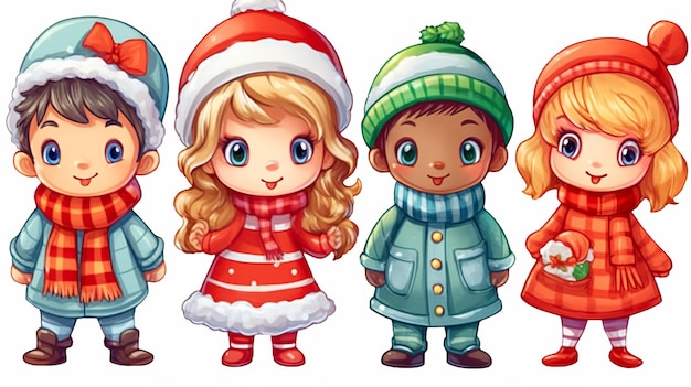 Um clipart de imagem de Natal muito fofo gerativi stickers generativi ai