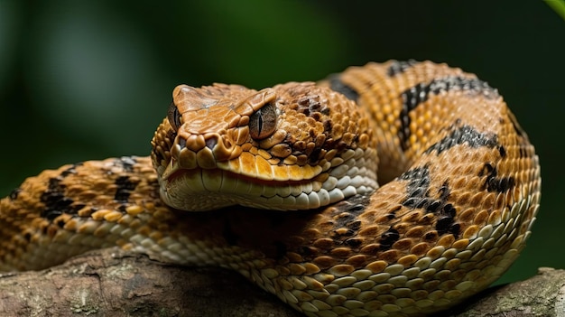 Um close da cabeça de uma cobra