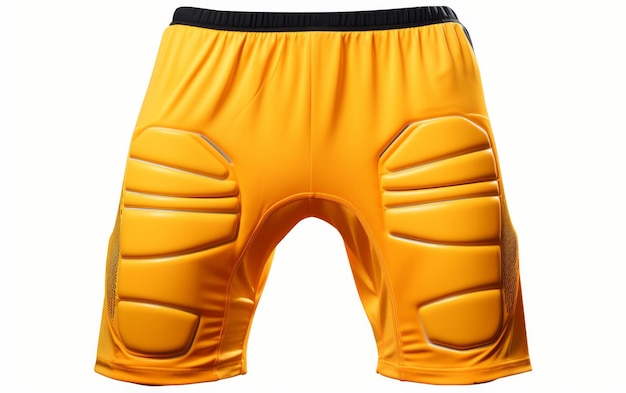 Um close de calções amarelos de futebol