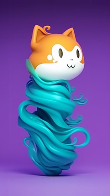 um close de um brinquedo com um gato em cima de IA generativa