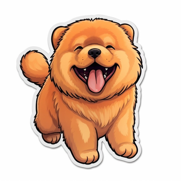 Foto um close de um cachorro de desenho animado com um grande sorriso gerativo de ia
