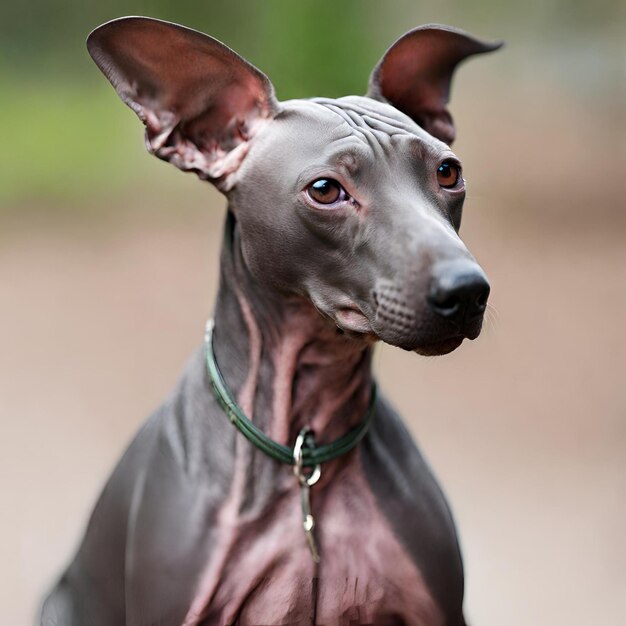 Foto um close de um cão sem pelo do peru