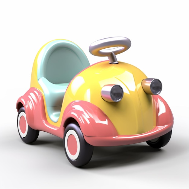 Um close de um carro de brinquedo com um volante generativo ai