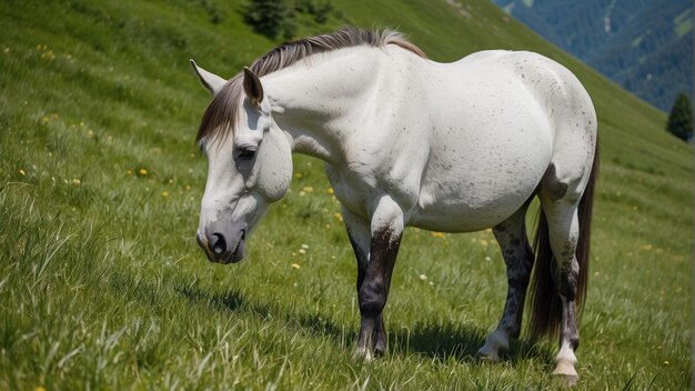 Um close de um cavalo sereno na natureza