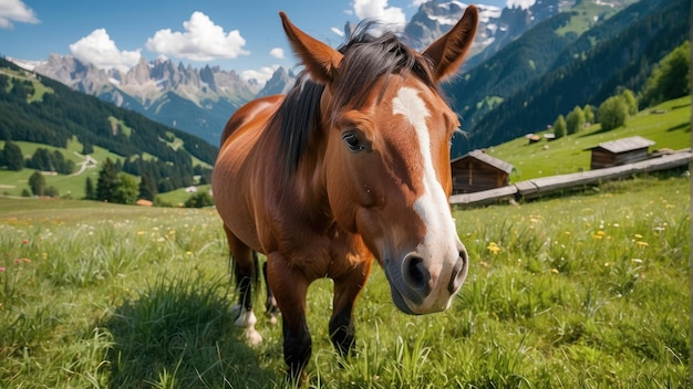 Um close de um cavalo sereno na natureza