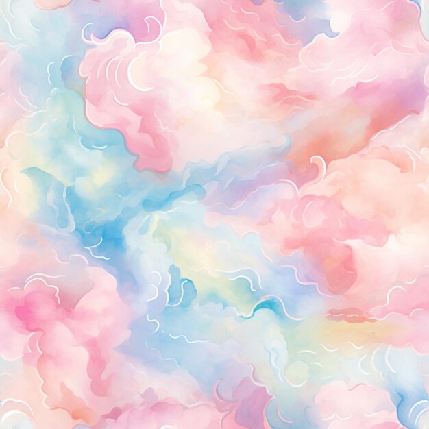 um close de um céu cheio de nuvens coloridas com uma IA geradora de arco-íris