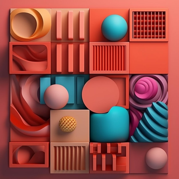 Um close de um design abstrato colorido com uma esfera e uma esfera generativa ai