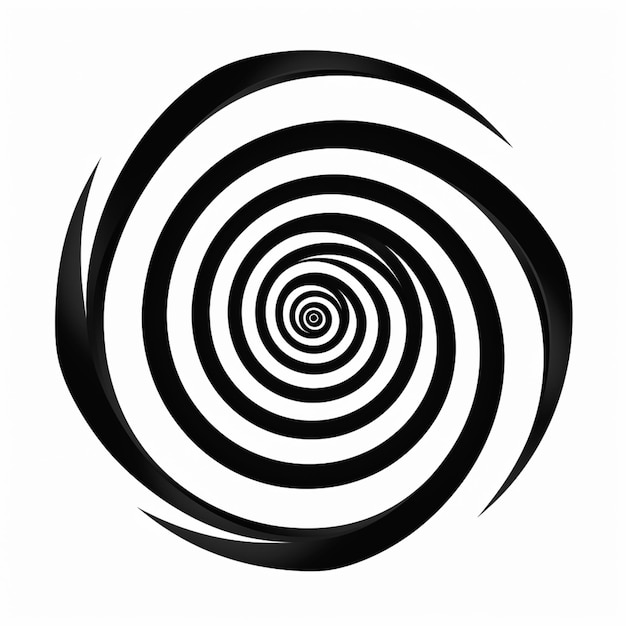um close de um design espiral preto e branco em um fundo branco generativo ai