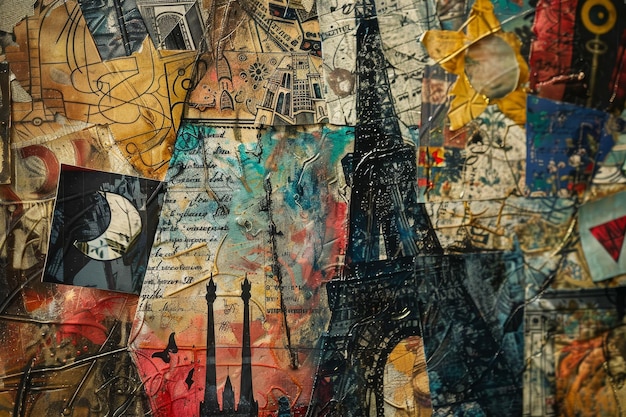 Um close de um fundo abstrato inspirado na rica história e cultura da França