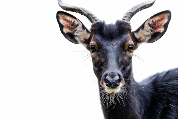 Um close de um gracioso veado preto na natureza