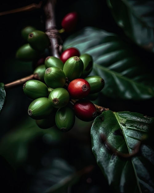 Um close de um grão de café