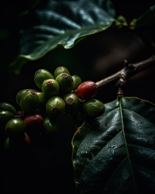 Um close de um grão de café