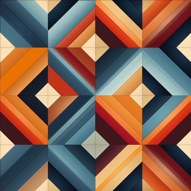 um close de um padrão colorido de quadrados com cores diferentes generativa ai