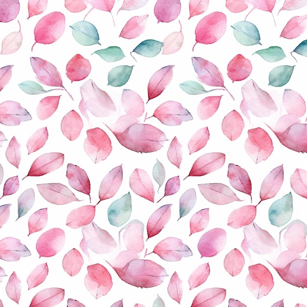 um close de um padrão de folhas rosa e verdes generativas ai