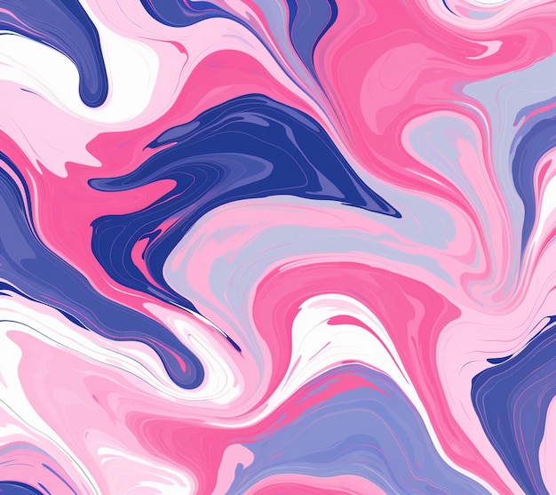 um close de um padrão de mármore rosa e azul com um fundo preto e branco generativo ai