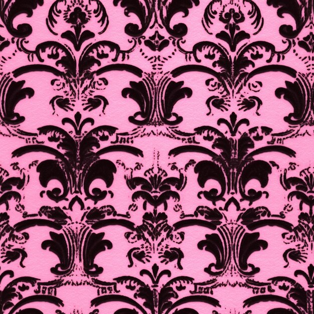 um close de um papel de parede rosa e preto com um padrão generativo ai