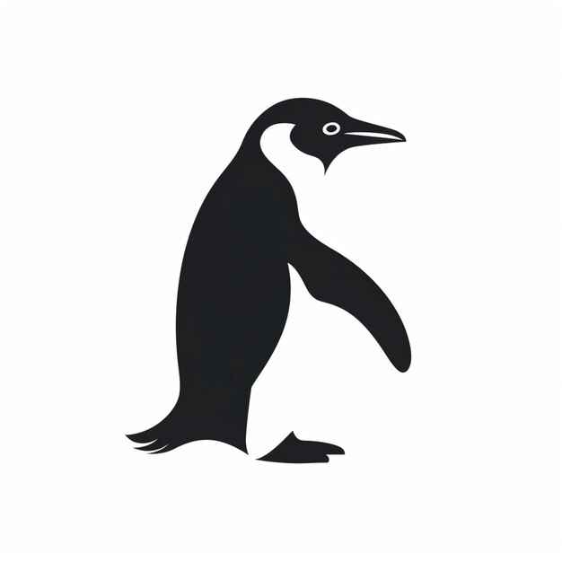 Foto um close de um pinguim apoiado nas patas traseiras gerativo de ia