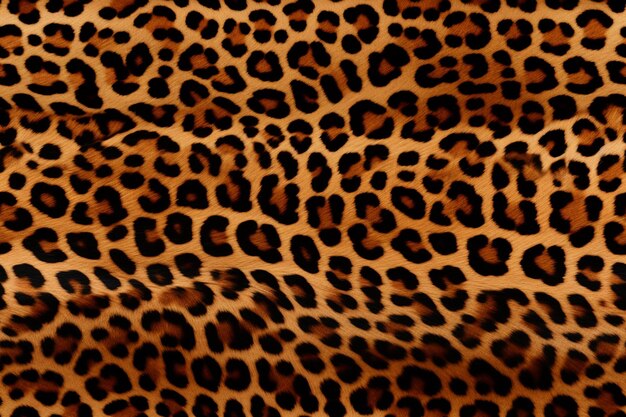 um close de um tecido com estampa de leopardo e um fundo preto generativo ai