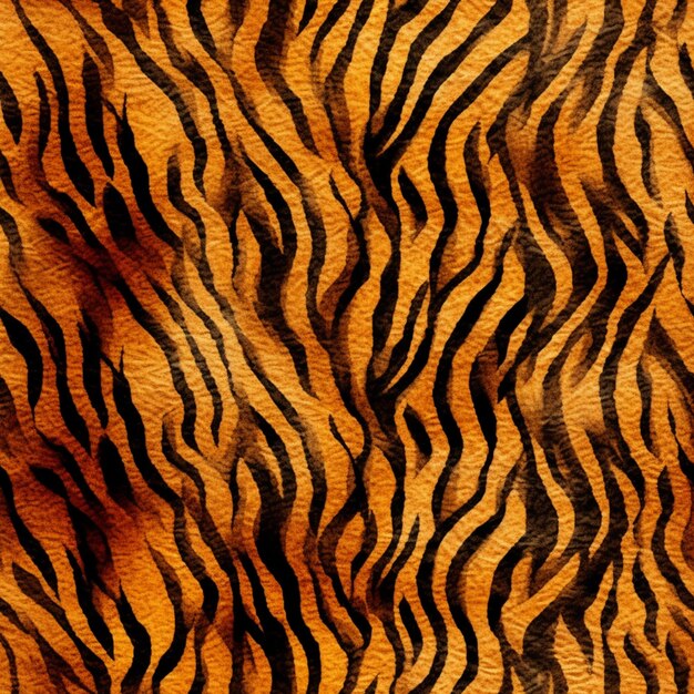 Foto um close de um tecido estampado de tigre com uma listra preta e laranja generativa ai