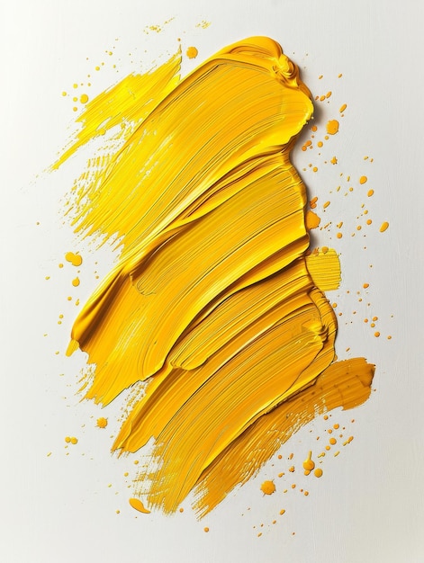 Um close de um traço de pintura amarela