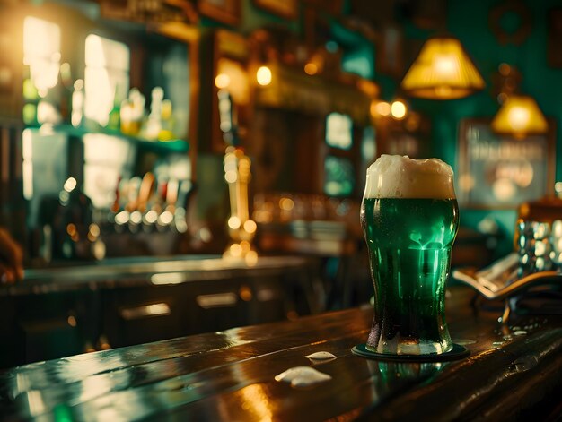 Um close de uma cerveja fresca Saint Patrick desenho