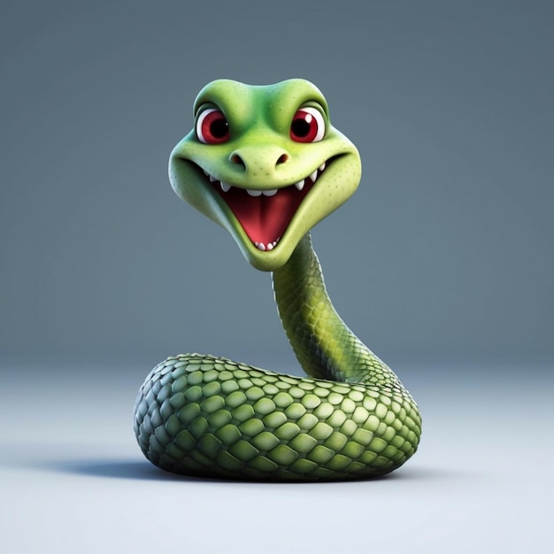 Um close de uma cobra com um grande sorriso no rosto ia generativa | Foto Premium