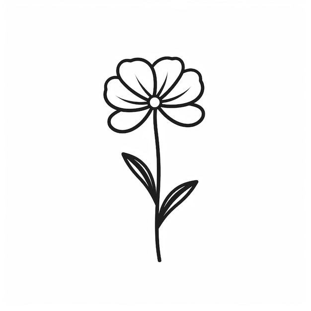 um close de uma flor desenhada em um fundo branco generativo ai