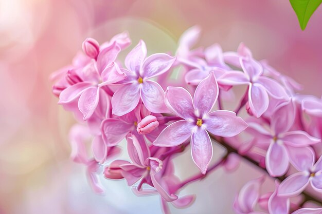 Um close de uma flor rosa em um galho