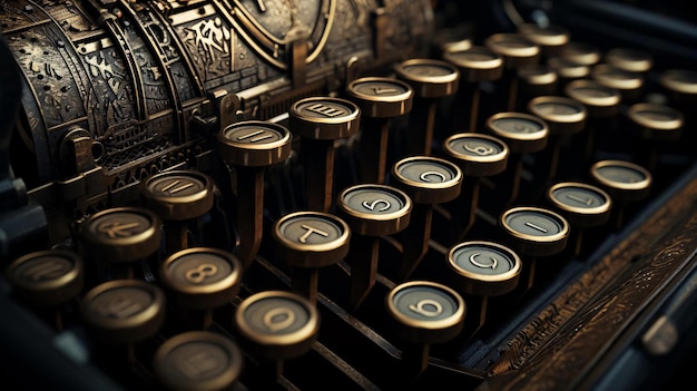 um close de uma máquina de escrever