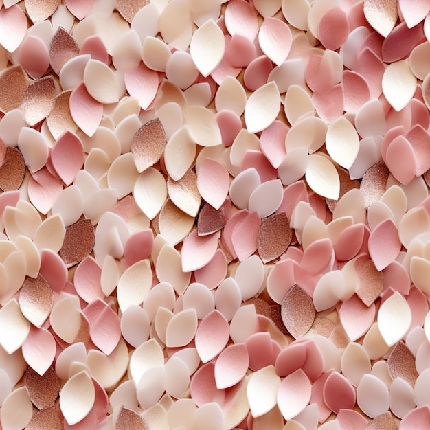 Foto um close de uma pilha de conchas rosa e brancas generativas ai