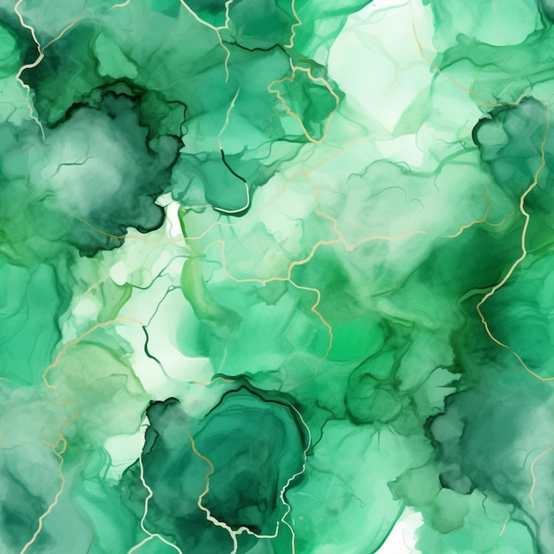 Foto um close de uma pintura abstrata verde e branca generativa ai