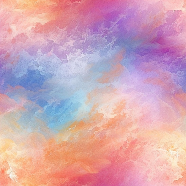 um close de uma pintura colorida com um fundo de céu ai generativo
