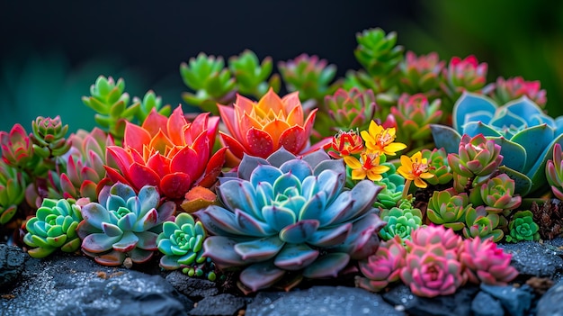 Um close de uma planta suculenta