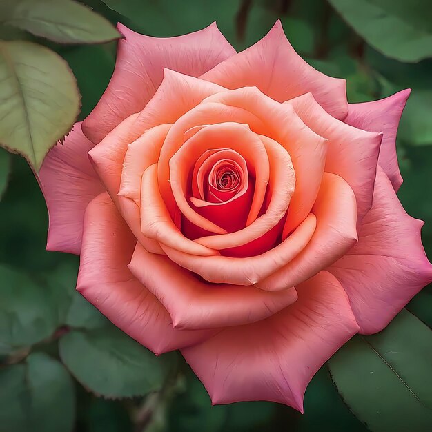 Um close de uma rosa rosa vibrante