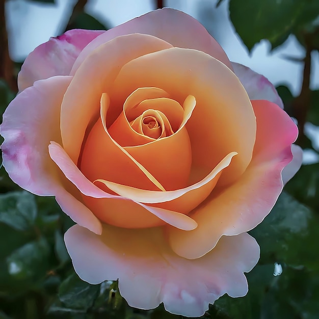 Um close de uma rosa rosa vibrante