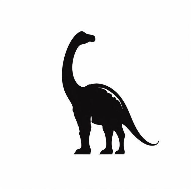 um close de uma silhueta de dinossauro em um fundo branco ai generativo