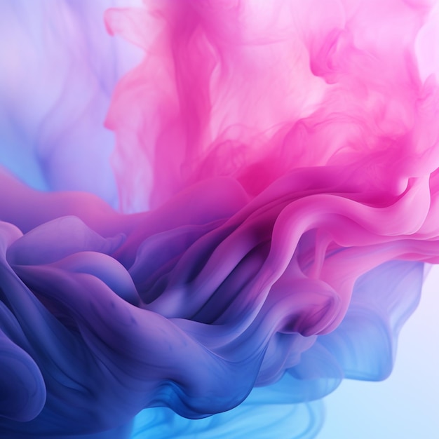 Foto um close de uma substância líquida rosa e azul em um vidro generativo ai