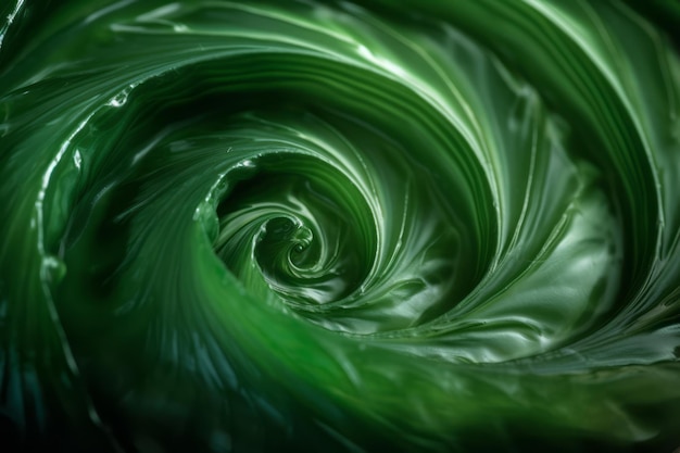 Um close de uma textura espiral verde